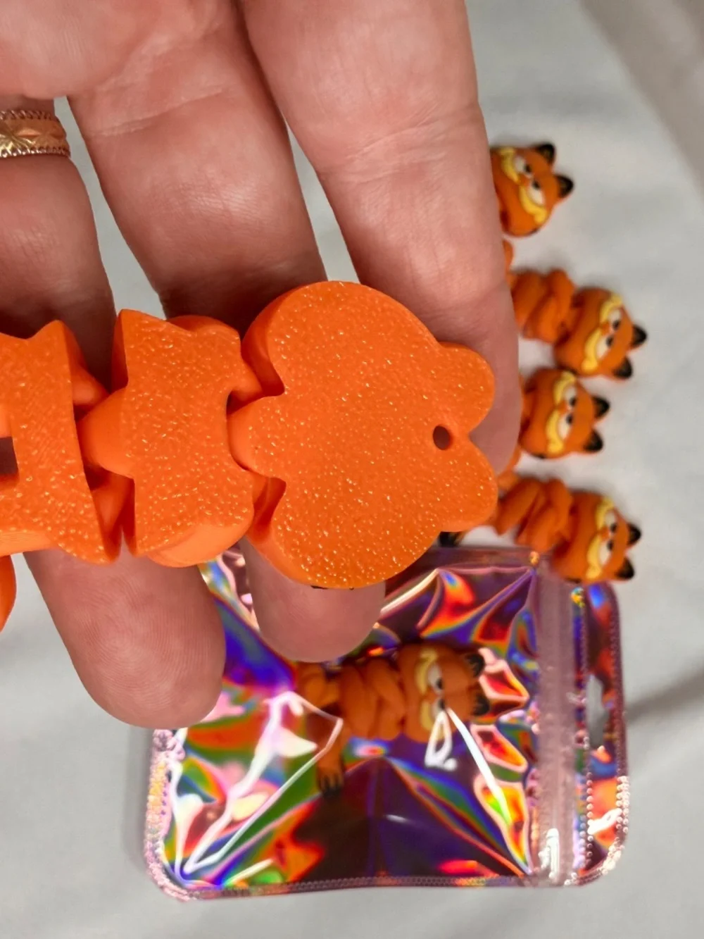 Garfield 3D Printed Keychain Orange Cat Figure Cute Bag Charm